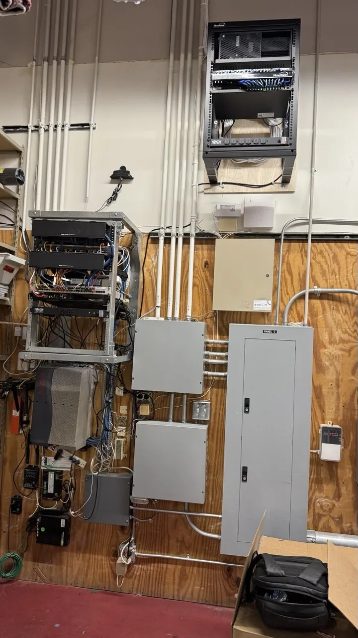 The equipment closet before the network core was moved