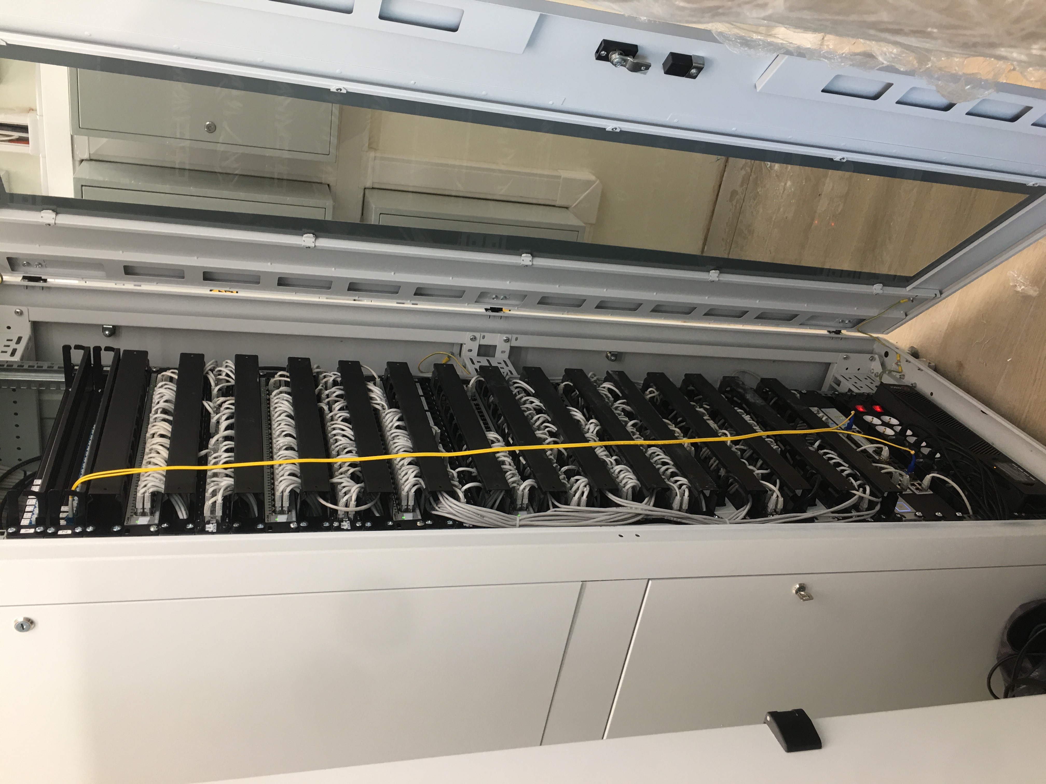 Professional network rack with structured cabling