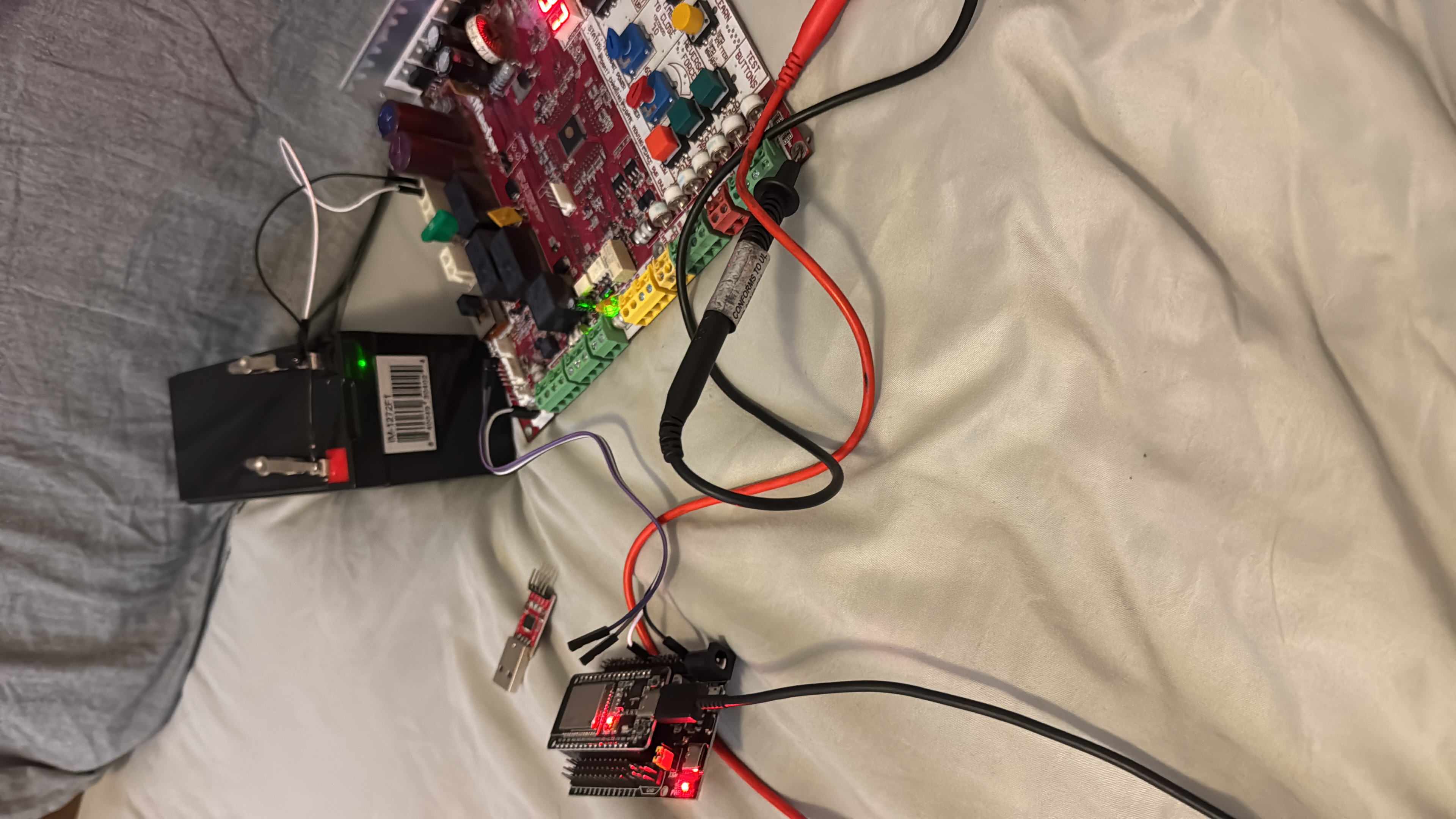ESP32 wired to LiftMaster board for monitoring