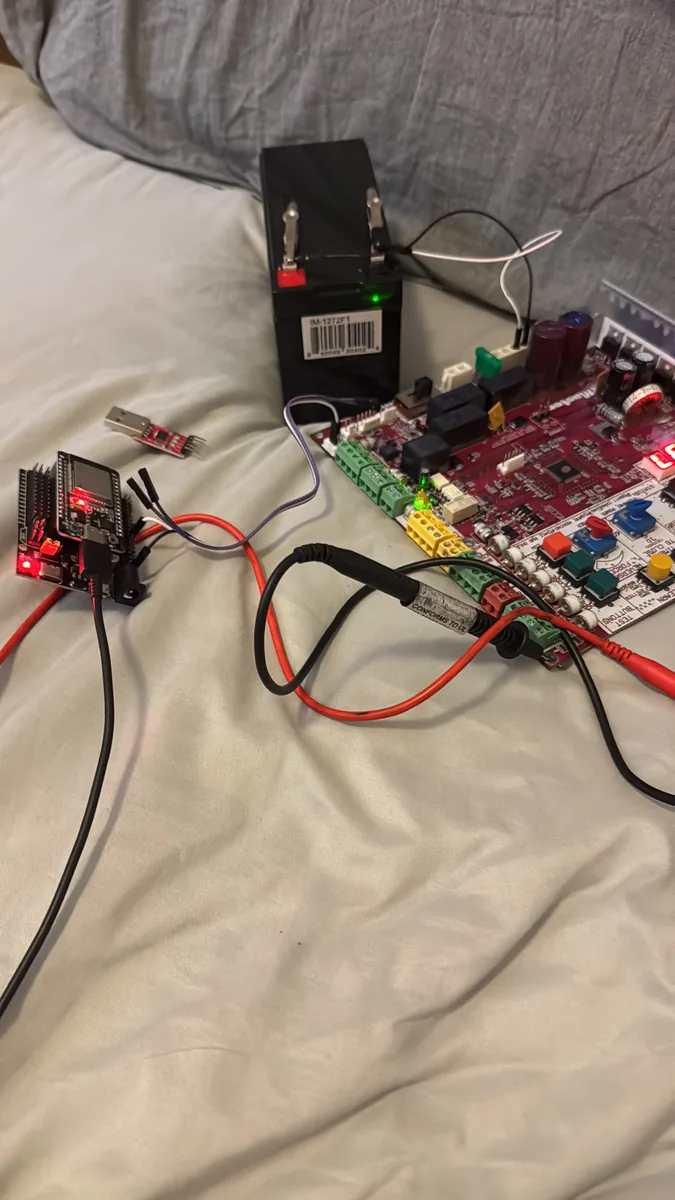 ESP32 wired to LiftMaster board for monitoring
